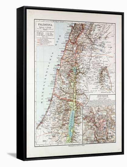 Map of Israel Jerusalem the Southern Part of Syria Lebanon the Western Part of Jordan 1899-null-Framed Stretched Canvas