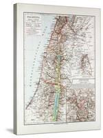 Map of Israel Jerusalem the Southern Part of Syria Lebanon the Western Part of Jordan 1899-null-Stretched Canvas