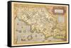 Map of Italian Coast above Rome-Abraham Ortelius-Framed Stretched Canvas