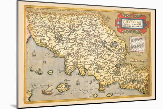 Map of Italian Coast above Rome-Abraham Ortelius-Mounted Art Print