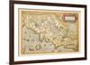 Map of Italian Coast above Rome-Abraham Ortelius-Framed Art Print