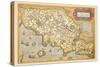 Map of Italian Coast above Rome-Abraham Ortelius-Stretched Canvas