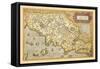 Map of Italian Coast above Rome-Abraham Ortelius-Framed Stretched Canvas