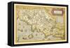 Map of Italian Coast above Rome-Abraham Ortelius-Framed Stretched Canvas