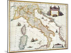 Map Of Italy, 1631-Johannes Blaeu-Mounted Giclee Print