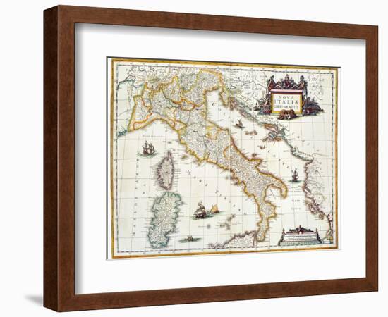 Map Of Italy, 1631-Johannes Blaeu-Framed Giclee Print