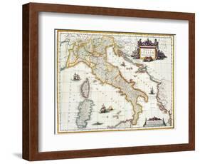 Map Of Italy, 1631-Johannes Blaeu-Framed Giclee Print