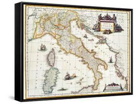 Map Of Italy, 1631-Johannes Blaeu-Framed Stretched Canvas