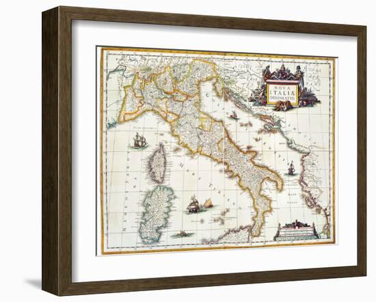 Map Of Italy, 1631-Johannes Blaeu-Framed Giclee Print