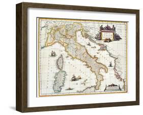 Map Of Italy, 1631-Johannes Blaeu-Framed Giclee Print