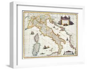 Map Of Italy, 1631-Johannes Blaeu-Framed Giclee Print
