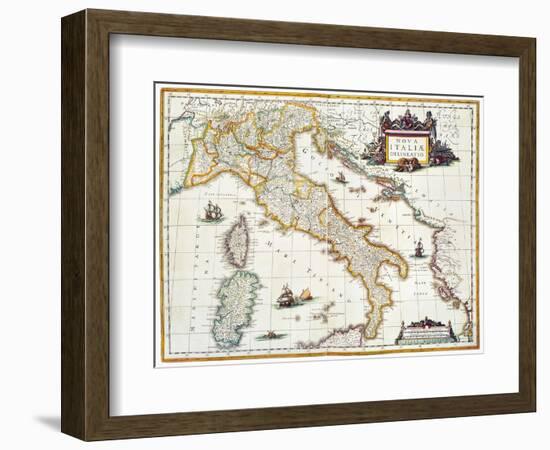 Map Of Italy, 1631-Johannes Blaeu-Framed Giclee Print