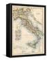 Map of Italy, 1870s-null-Framed Stretched Canvas