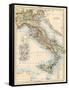 Map of Italy, 1870s-null-Framed Stretched Canvas