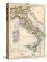 Map of Italy, 1870s-null-Stretched Canvas