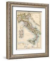 Map of Italy, 1870s-null-Framed Giclee Print