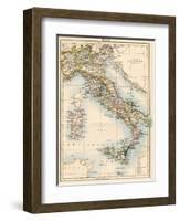 Map of Italy, 1870s-null-Framed Giclee Print