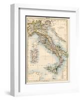 Map of Italy, 1870s-null-Framed Giclee Print