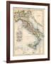 Map of Italy, 1870s-null-Framed Giclee Print