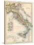 Map of Italy, 1870s-null-Stretched Canvas