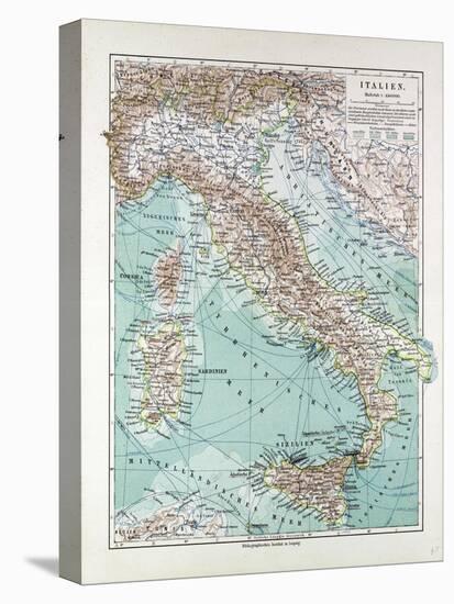 Map of Italy 1899-null-Stretched Canvas