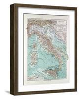 Map of Italy 1899-null-Framed Giclee Print