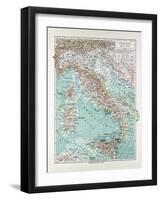 Map of Italy 1899-null-Framed Giclee Print