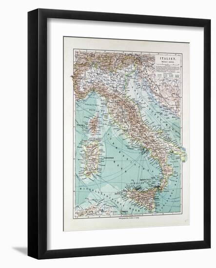 Map of Italy 1899-null-Framed Giclee Print