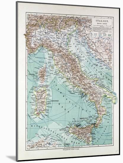 Map of Italy 1899-null-Mounted Giclee Print