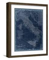 Map of Italy Blueprint-Vision Studio-Framed Art Print