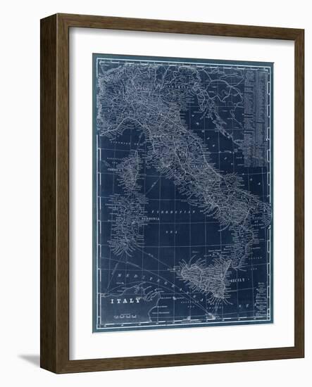 Map of Italy Blueprint-Vision Studio-Framed Art Print