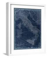 Map of Italy Blueprint-Vision Studio-Framed Art Print