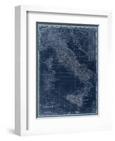 Map of Italy Blueprint-Vision Studio-Framed Art Print