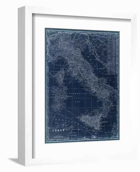 Map of Italy Blueprint-Vision Studio-Framed Art Print