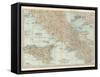 Map of Italy. Central and Southern Part. Insets of Sicily (Sicilia) and Naples (Napoli)-Encyclopaedia Britannica-Framed Stretched Canvas
