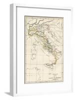 Map of Italy, During the Time of Caesar Augustus to Emperor Constantine-null-Framed Giclee Print