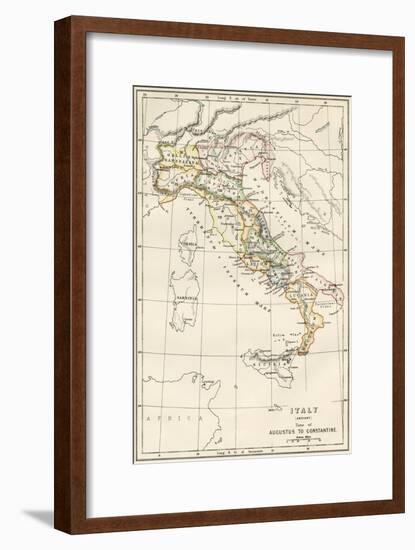 Map of Italy, During the Time of Caesar Augustus to Emperor Constantine-null-Framed Giclee Print