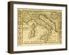 Map Of Italy Framed By Territorial Crests. May Be Dated To The Beginning Of Xviii Sec-marzolino-Framed Art Print