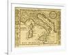 Map Of Italy Framed By Territorial Crests. May Be Dated To The Beginning Of Xviii Sec-marzolino-Framed Art Print