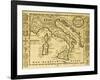 Map Of Italy Framed By Territorial Crests. May Be Dated To The Beginning Of Xviii Sec-marzolino-Framed Art Print