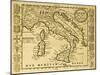 Map Of Italy Framed By Territorial Crests. May Be Dated To The Beginning Of Xviii Sec-marzolino-Mounted Art Print