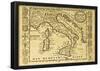 Map of Italy Framed By Territorial Crests-null-Framed Poster