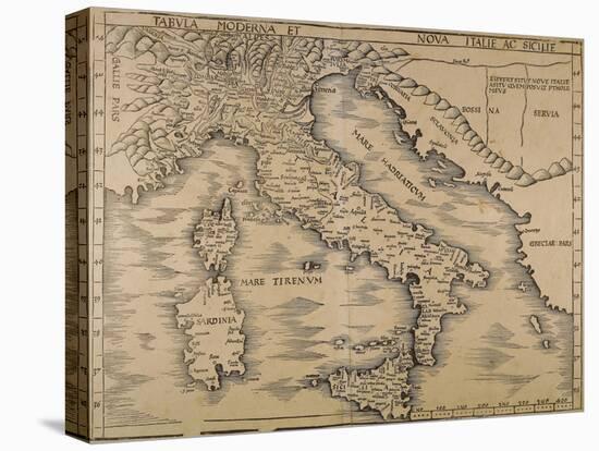 Map of Italy, from Geographiae Opus Novissima-null-Stretched Canvas