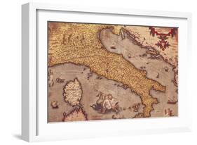 Map of Italy from Theatrum Orbis Terrarum-Abraham Ortelius-Framed Giclee Print