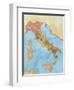 Map of Italy Illustrates Territorial Subdivisions at Outbreak of Social War, 91 BC-null-Framed Giclee Print