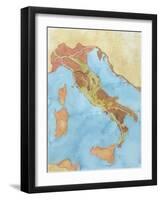 Map of Italy Illustrates Territorial Subdivisions at Outbreak of Social War, 91 BC-null-Framed Giclee Print