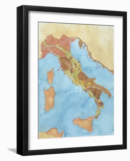Map of Italy Illustrates Territorial Subdivisions at Outbreak of Social War, 91 BC-null-Framed Giclee Print