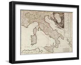 Map of Italy in 1743-null-Framed Giclee Print