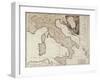Map of Italy in 1743-null-Framed Giclee Print