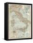 Map of Italy. Insets of Rome (Roma) and Vicinity, and Venice (Venezia) and Vicinity-Encyclopaedia Britannica-Framed Stretched Canvas